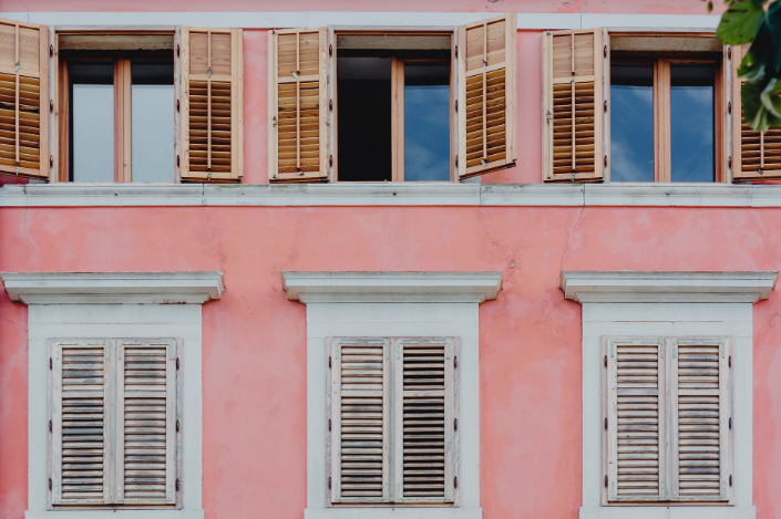 a big house with many windows