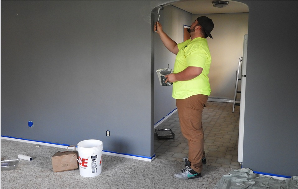 a professional painter at work
